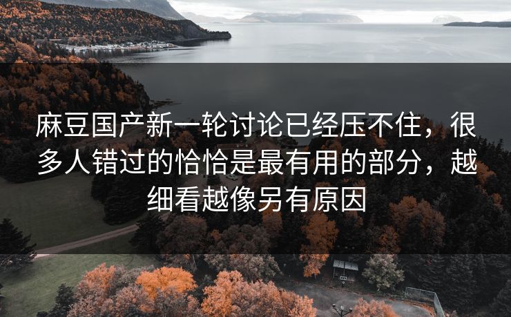 麻豆国产新一轮讨论已经压不住，很多人错过的恰恰是最有用的部分，越细看越像另有原因